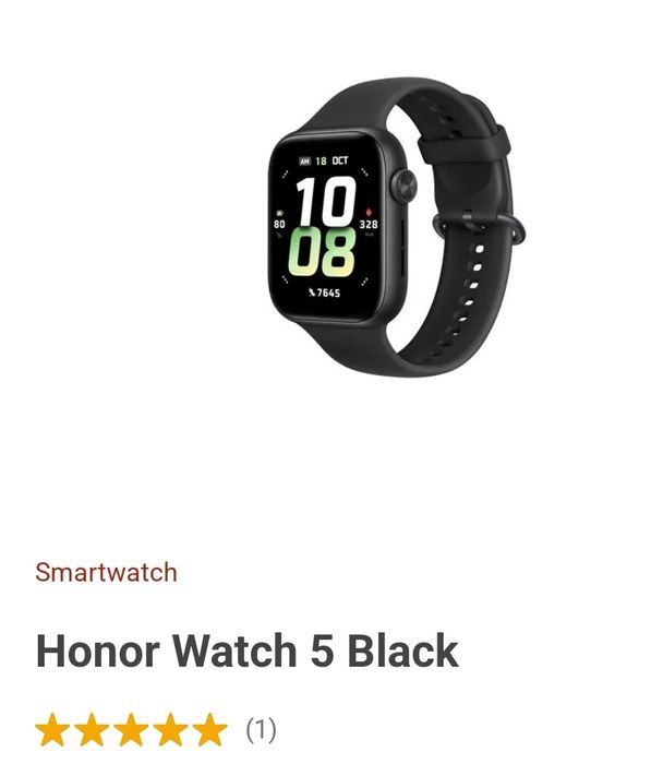 Smartwatch Honor Watch 5 Preto