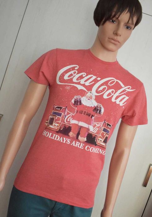Świąteczny t-shirt koszulka XS Coca-Cola Mikołajki ciężarówka mikołaj