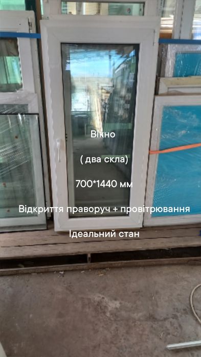 Окно / вікно ш.570* в.1500мм, відкриття праворуч + провітрювання