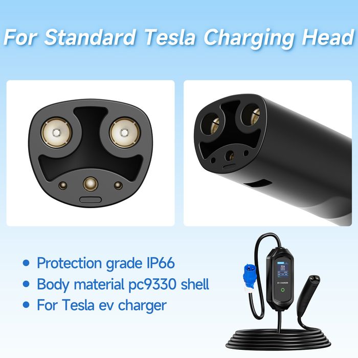 Зарядний пристрій AFYEEV для Tesla NACS 7 кВт 32А Wi-Fi кабель 5м EV Charger регулювання 6–32A LCD дисплей CEE Blue 230V