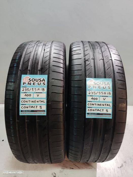 2 pneus semi novos 235-55r18 continental - oferta dos portes 140 euros