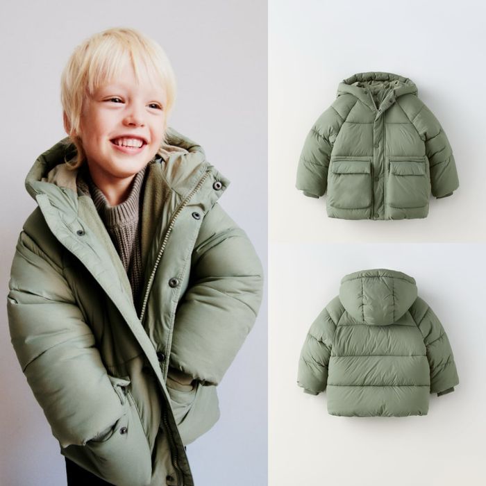 Тепла куртка ZARA курточка пуховик 12/18 міс, 86/92 см