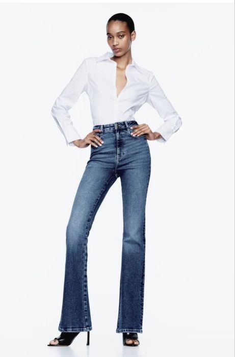 Джинсы  женские  zara  FLARE HIGH WAIST