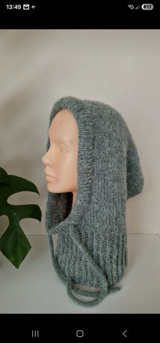Stylowy Komin,kaptur, balaclava - merino,alpaka, jedwab handmade