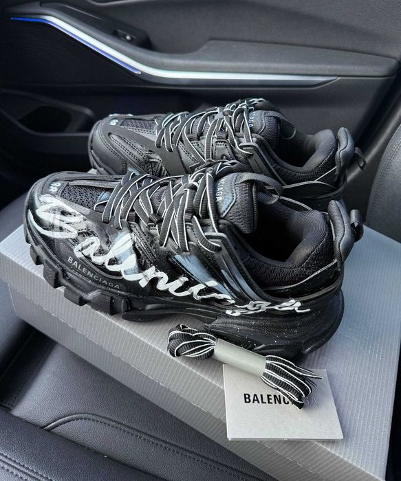 !SALE! Balenciaga Track Signature Black White 36 37 38 39 40 41 42 43