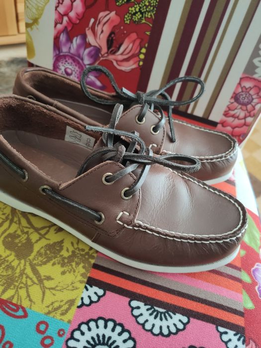Brązowe skórzane mokasyny r. 38