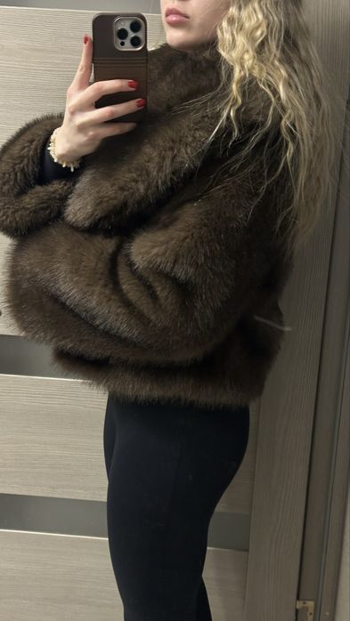 Шуба еко Коричнева