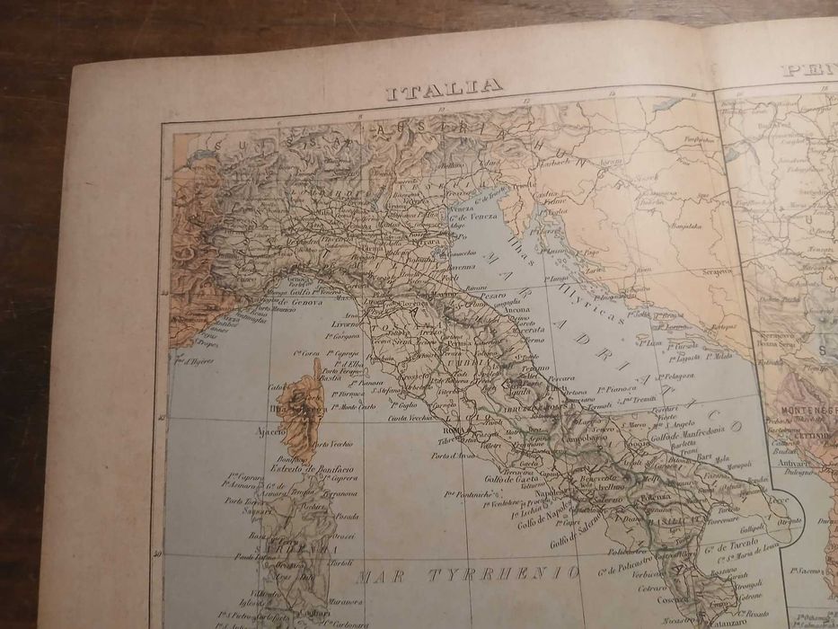 Mapa Italia e Península dos Balcãs (Final do Séc XIX, Início do Séc XX)