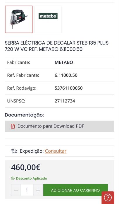 Serra tico-tico METABO STE 135+