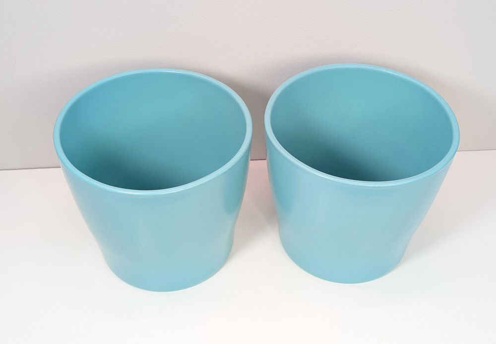 Dwie osłonki ceramiczne 15cm turkusowy morski osłonka ceramiczna