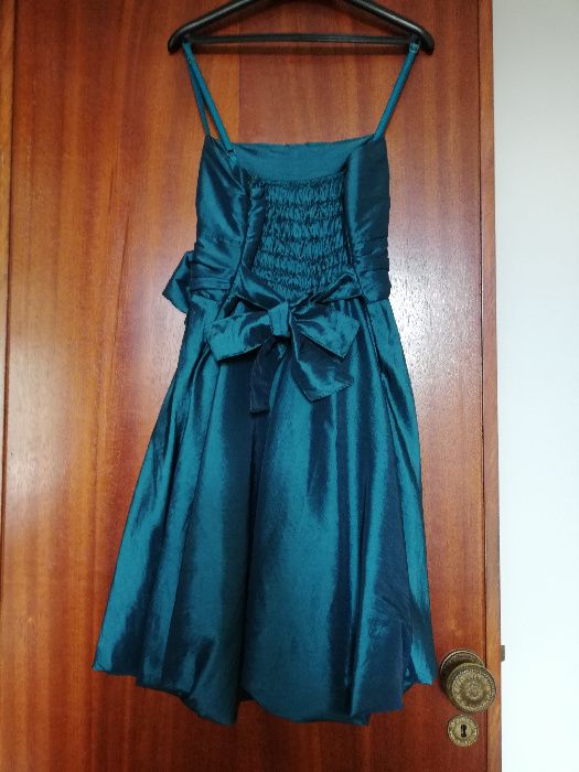 Vestido Azul Acetinado