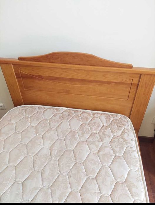 Conjunta cama solteiro + mesa cabeceira cerejeira