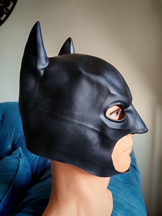 maska lateksowa LaTeX gumowa czarna  Batman uniwersalna
