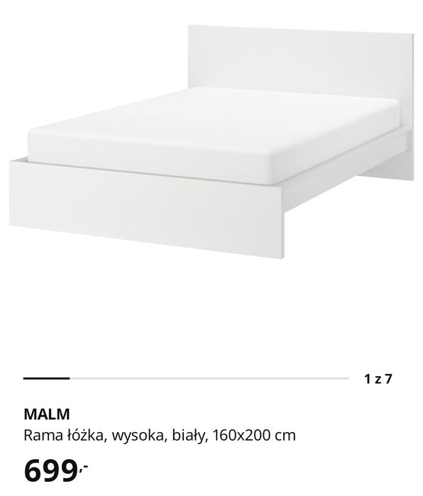 Łóżko + materac IKEA MALM 160X200