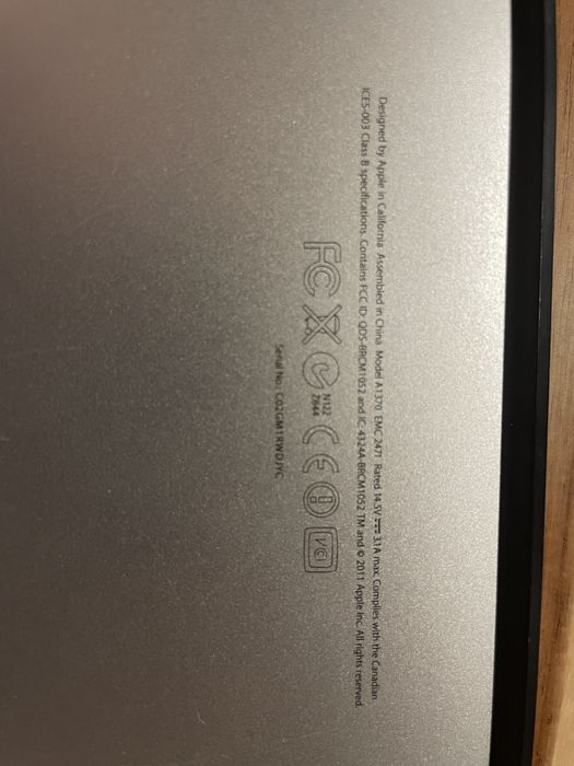 Macbook A1370 11,6” 2011 rok macOS sierra 2GB RAM i5