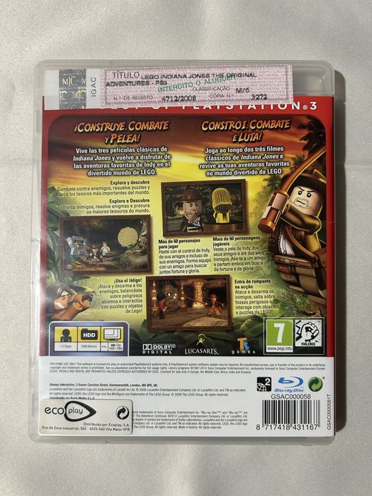 Jogo Indiana Jones para ps3