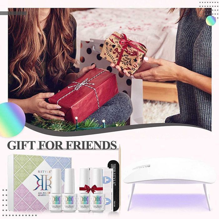 Kit completo de manicure com lâmpada UV LED de 6 W, 2 cores de vernize