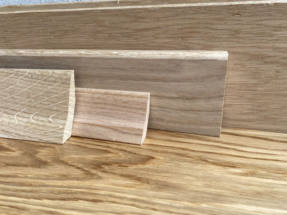 Listwy przypodłogowe Drewniane Lite dębowe Fala niska wysoka Cokół