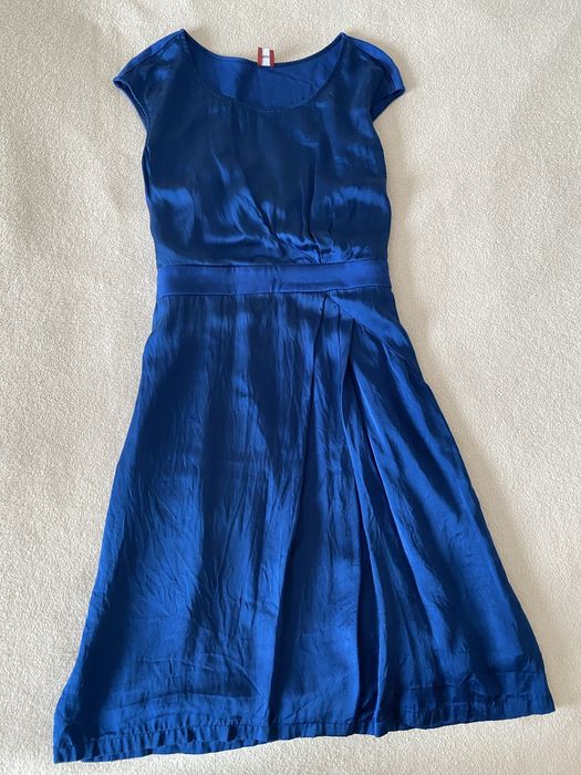 Olsen sukienka 100% jedwab jedwabna plowkowa w kolano elegancka