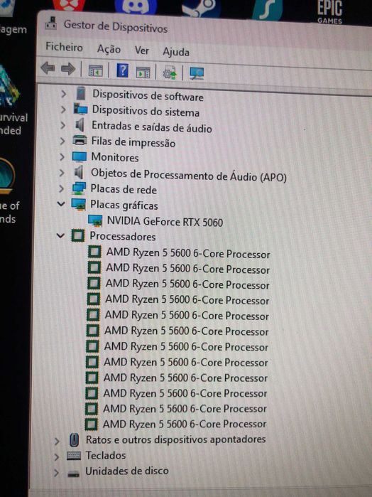 PC Gaming Completo RTX 5060 + 32GB RAM + Monitor 240Hz + RATO E TECLADO INCLUIDO