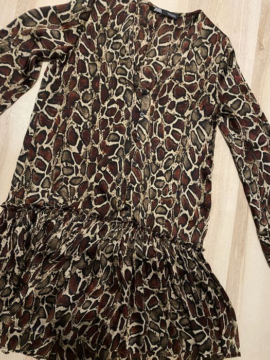 Sukienka w panterkę ZARA r. XS