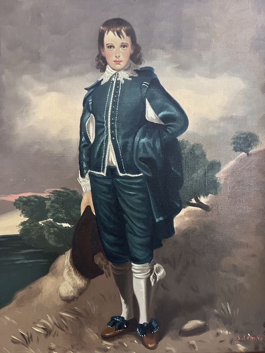 Olejny obraz,Błękitny chłopiec