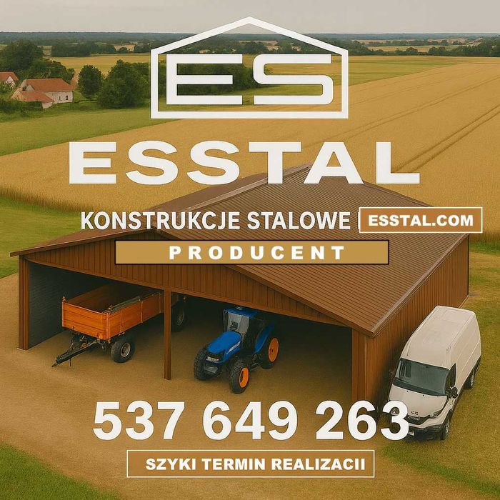 Duża HALA OTWARTA  | Garaż Blaszany | Konstrukcja | Wiata   - ESSTAL*