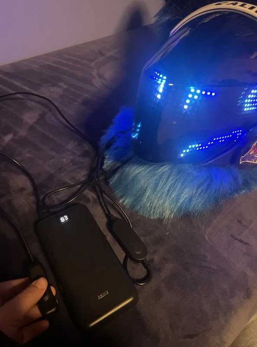 Protogen Maska Furry Fursuit cosplay led