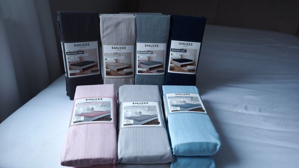 Prześcieradło satynowe 160 X 200 z 25 cm nowe, różne kolory  SMUKEE