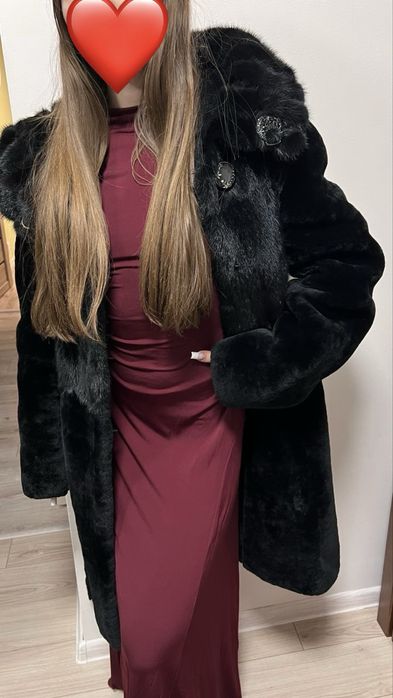 Шуба натуральна (мутон+норка)