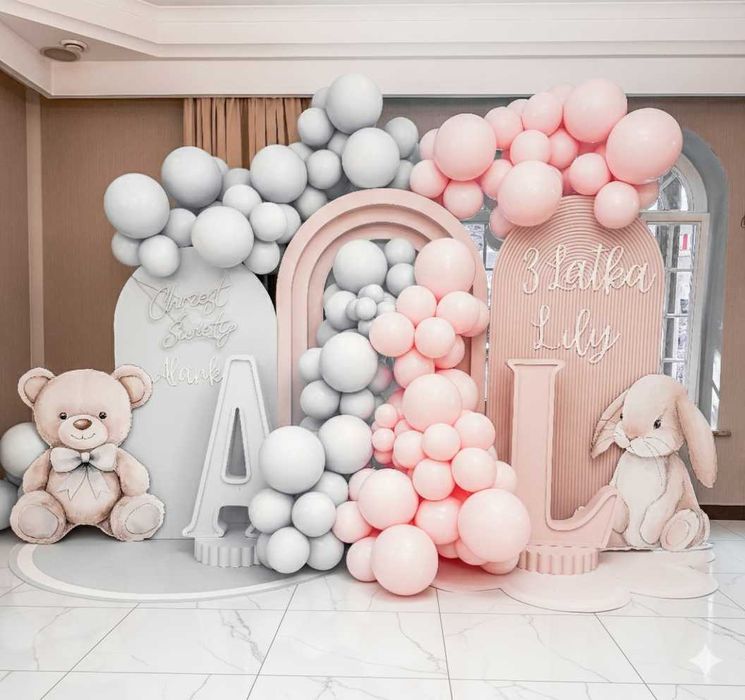 Dekoracja/ Ścianka Balonowa/ Urodziny/ Chrzest / Komunia / Baby Shower / Przyjęcia / Roczek /Dekoracja Balonowa/Dekoracja Stołów