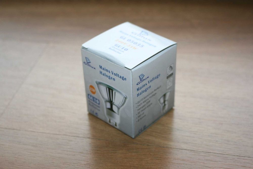 30 lâmpadas novas de halogéneo Gilux 240 V 35 W – GU10 (inclui envio)