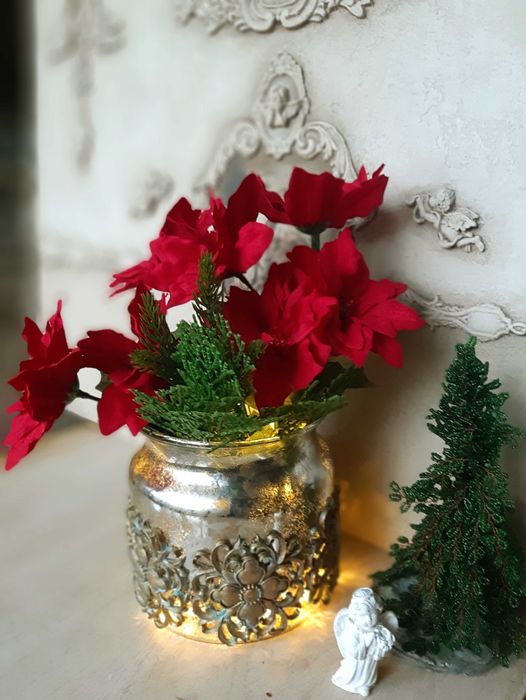 Ваза скляна для  різдва новорічна прикраса подарунок