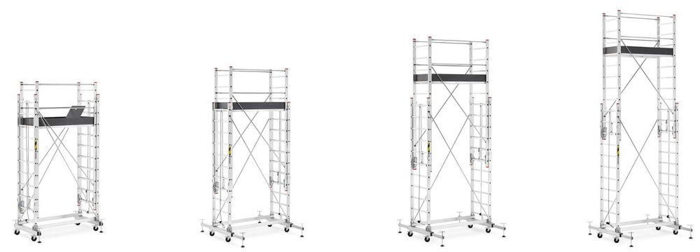Rusztowanie aluminiowe jezdne wysuwane HIGHER 2x11 6,21m