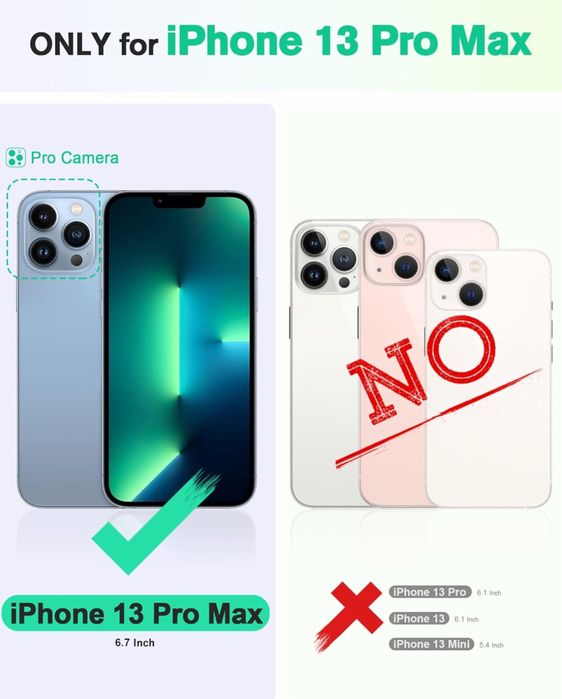 TUCCH Etui / Case do iPhone 13 Pro Max z kieszeniami na karty