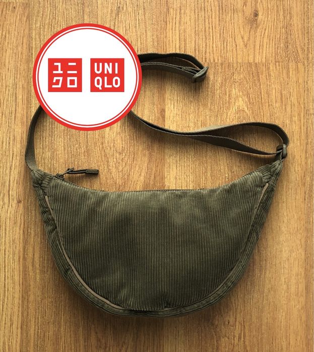 Saszetka nerka Uniqlo muji arket cos sztruks sztruksowa zielona khaki
