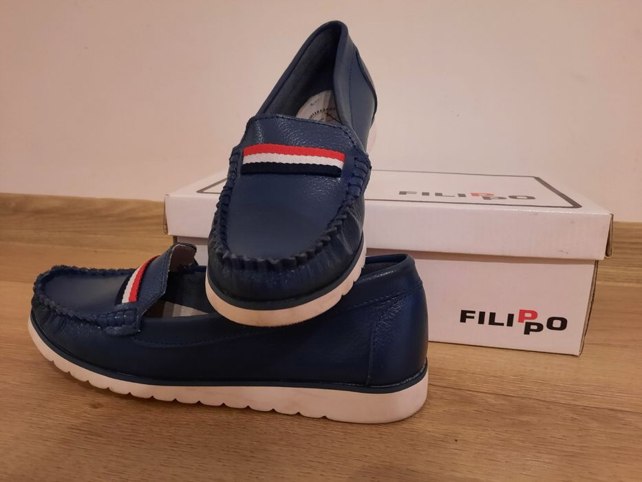 Filippo - skórzane półbuty damskie, r.38 (male)