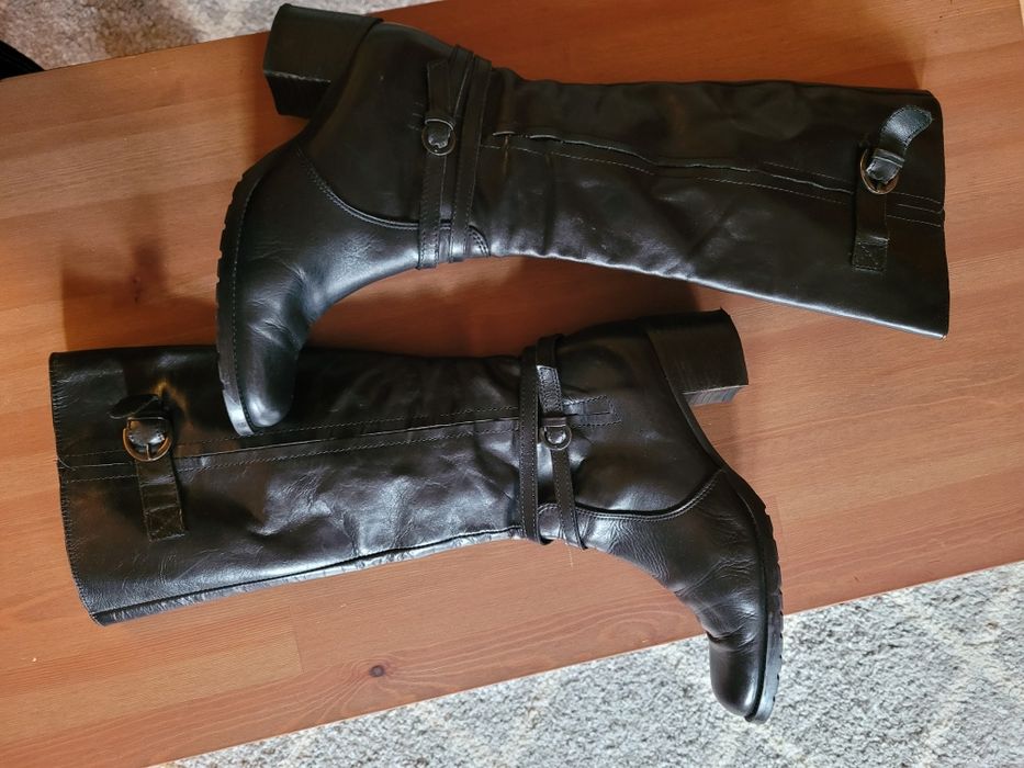 Skórzane kozaki Prima Moda