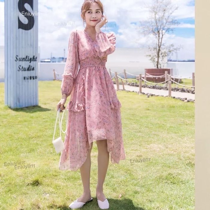 Сукня шифонова рожева квіткова цветочное платье розовое плаття рюші