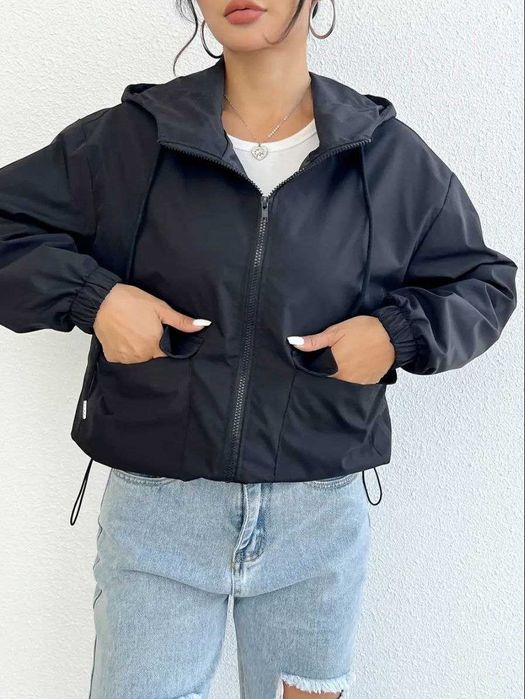 Вітрівка жіноча, oversize, чорна