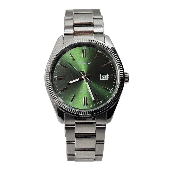 Zegarek Casio 2784 MTP-1302P zielona tarcza grawer