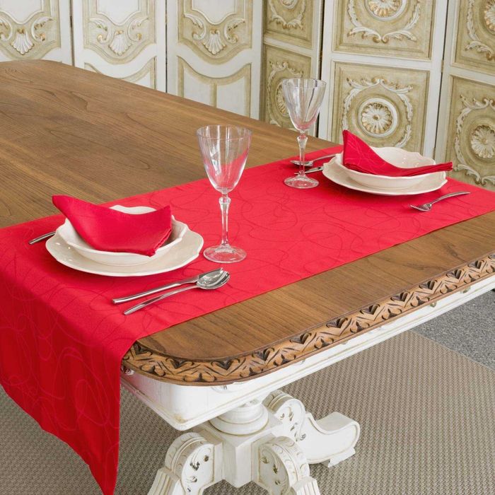 Runner de Mesa Anti-nódoa Vermelho