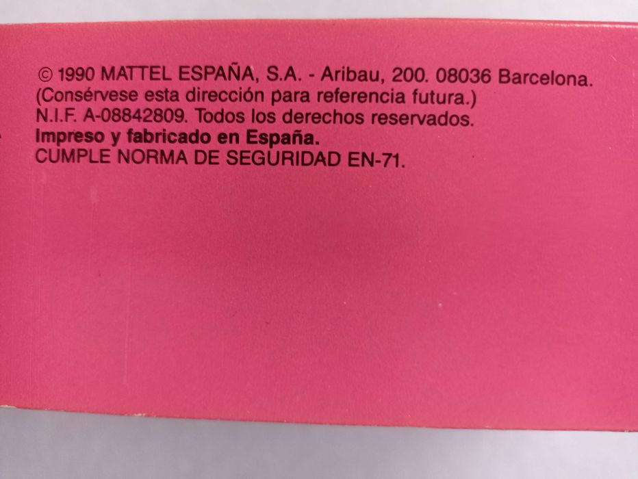Barbie My First Princess Congost Spain 1989
