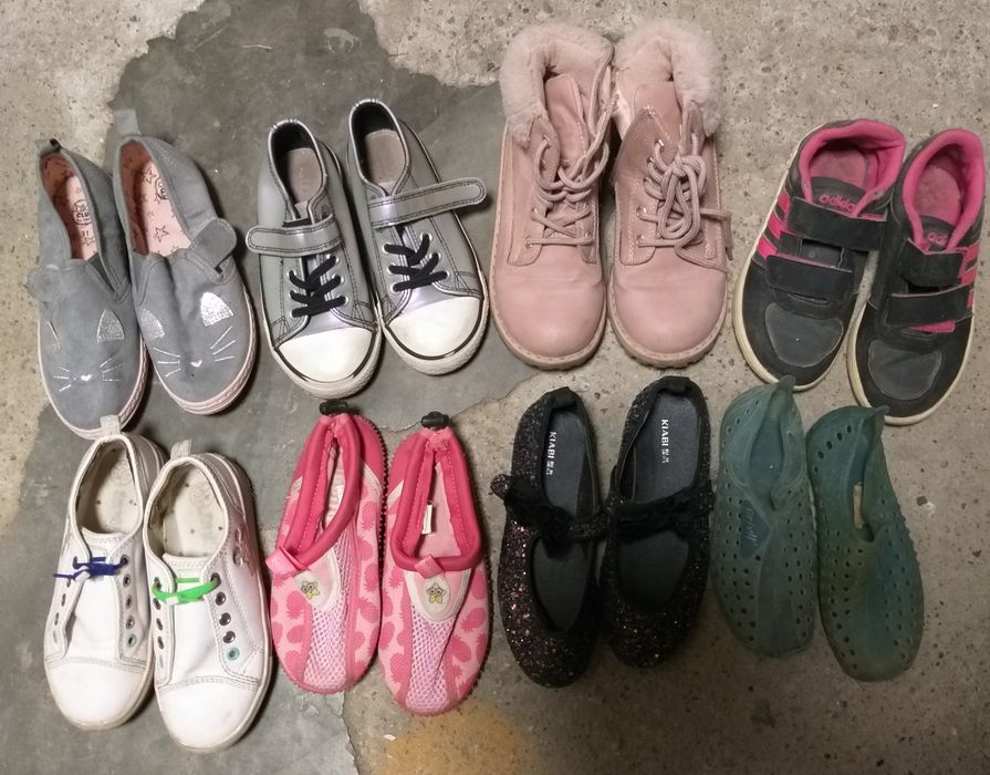 10 par butów dla dziewczynki rozm. 29 - 31