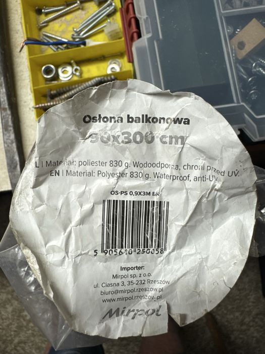 Osłona balkonowa  0,9 X 3 M BRĄZOWA mirpol