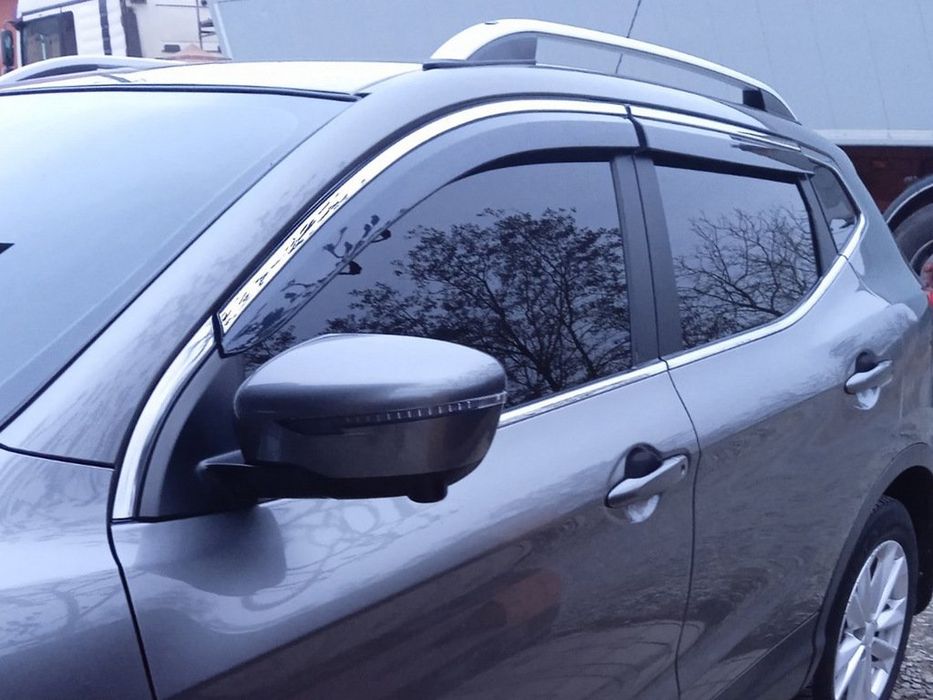 Nissan Qashqai 2014-2021 рр. Вітровики з хромом Niken Luxury (4 шт)