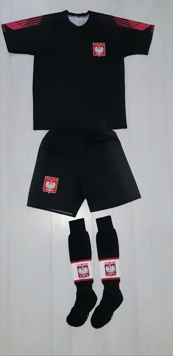Czarny Strój piłkarski reprezentacj Polski spodenki koszulka KAMIL 152