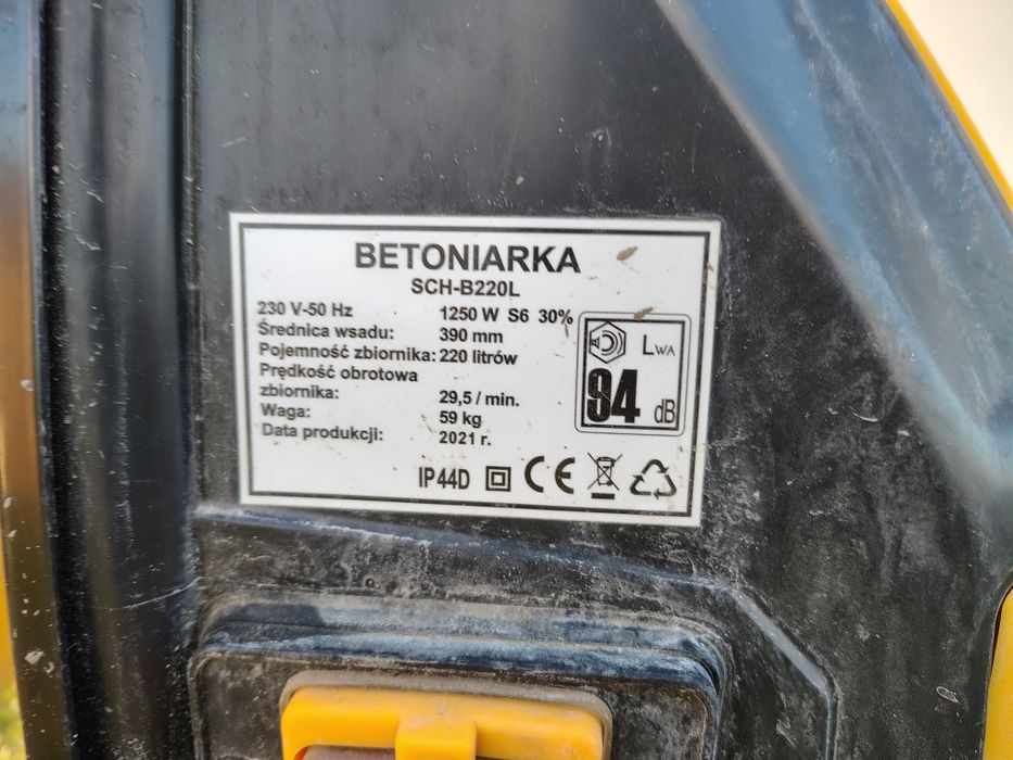 Betoniarka  Schwartzmann 220l! 1250W!