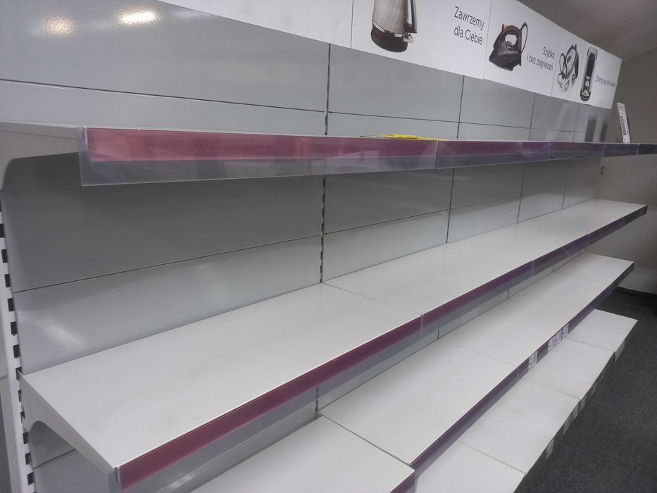 regały sklepowe szare modułowe metalowe  regał magazynowy