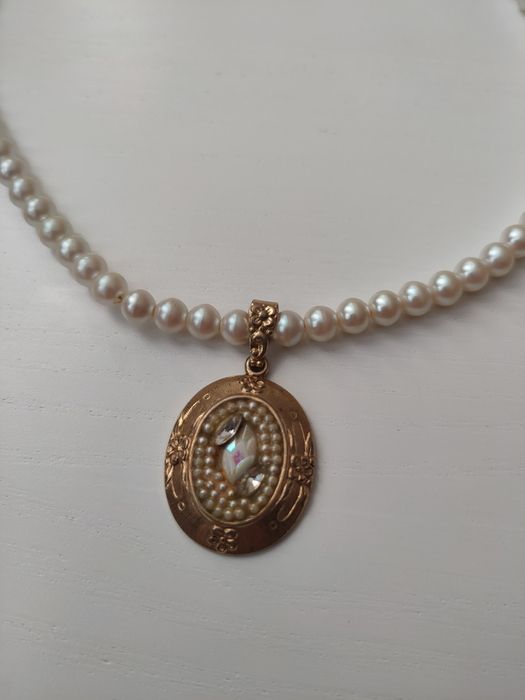 Naszyjnik Vintage, Unikat, retro Napier USA, perły, elegancki